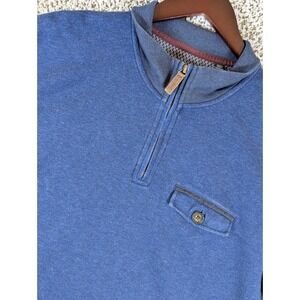 Ted Baker London 1/4 Zip Pullover Sweater Button‎ Pocket Blue Mens Size 6